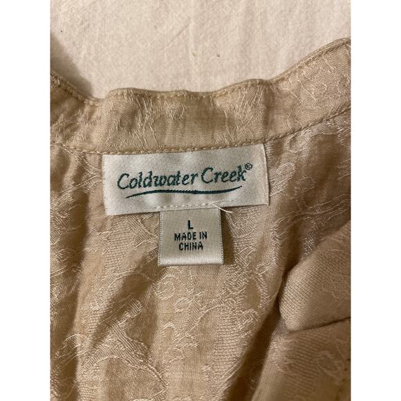 Coldwater Creek Womens Size Large Tencel Pin Tuck Pleated Tunic Top Beige - Picture 3 of 8